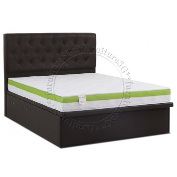 (Clearance) Syles Queen Size Storage Bed +7.5 inches Foam Mattress