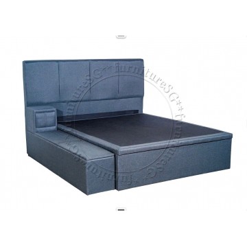 Akira Fabric/Faux Leather Storage Bed (Queen) - Available in 15 colours