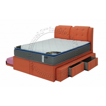 Liliana Queen/King Bedframe with Single Size Pullout and Storage Drawers