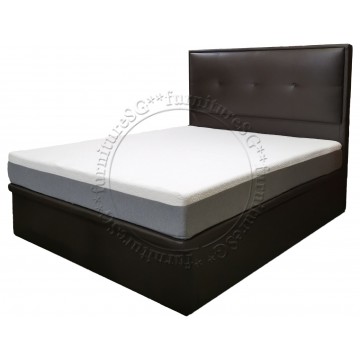 Queen Size Kingsway Faux Leather Storage Bed with Mattress