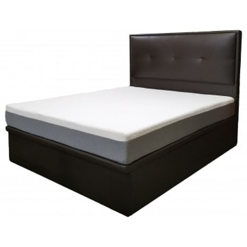 Queen Size Kingsway Faux Leather Storage Bed with Mattress