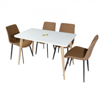Gem Dining Table + 4 Chairs Set