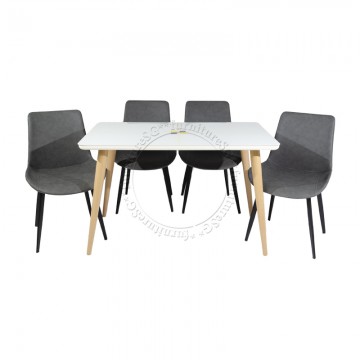 Gem Dining Table + 4 Chairs Set