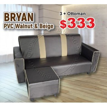Bryan 3 Seater Sofa + Stool