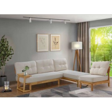 1/2/3 Seater L Shape Wooden Sofa WS1064 (Fabric)