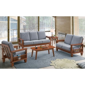 1/2/3 Seater Wooden Sofa WS1059 (Fabric)