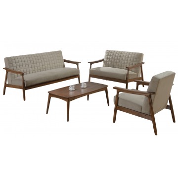 1/2/3 Seater Wooden Sofa WS1052 (Velvet Fabric)