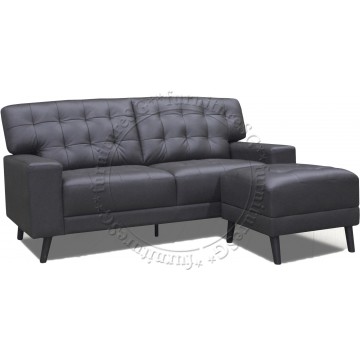 Abbey 3 Seater L-Shape Sofa Set (Half Leather)
