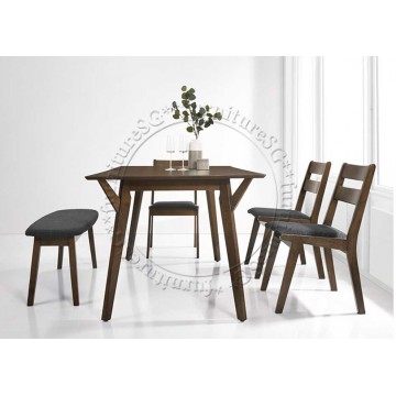 Westmore Dining Table + 4 Chairs + 1 Bench
