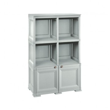 Tontarelli - 2 Open Shelves + 1 Door Cabinet Unit (Grey)