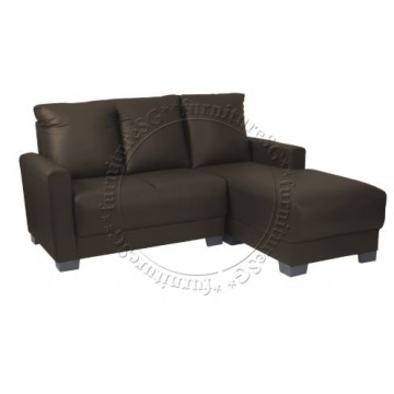 Clement 3 Seater Faux Leather L-Shaped Sofa(Chocolate)