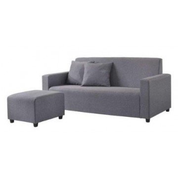 Stella Fabric 3 Seater Sofa + Stool (Grey)