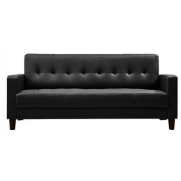 Faux Leather 2 Seater Robin Sofa Set (Black)