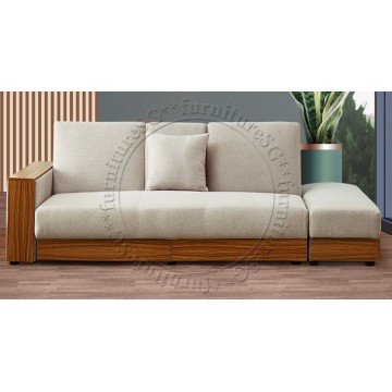 Mountbatten 3 Seater Fabric Sofa Bed with Storage (Cream)
