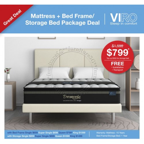 Viro Dreamworkx Latex Back Support, Bed Frame Mattress Promotion Packages