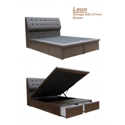 MaxCoil Leon Faux Leather Storage Bed LB1121 (30% OFF COUPON CODE : MAXBED30)