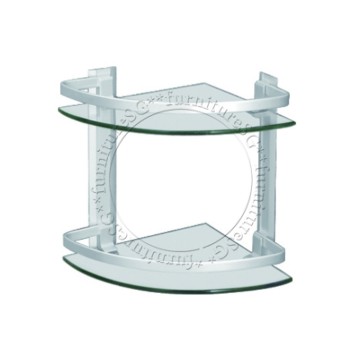 Double layer corner glass shelf (Matte)