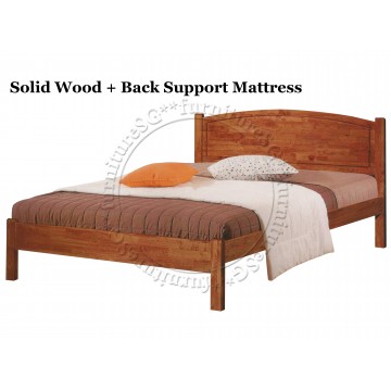 Queen Size Solid Wood +  10 inches Pocketed Spring Mattress Set