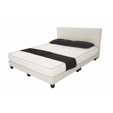 Lindy Faux Leather Bed + 6 Inches Foam Mattress Bundle