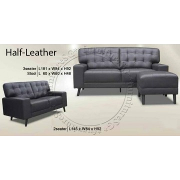 Abbey Sofa Set (Half Leather)