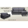 Abbey 2/3 Seater Sofa Set (Half Leather)
