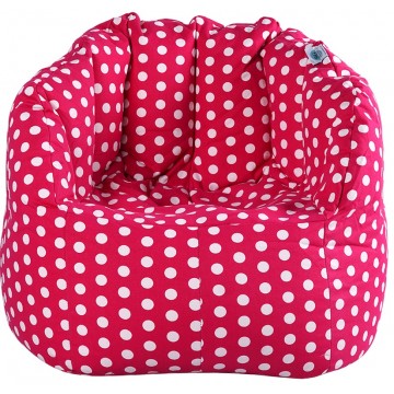 Chilla Fabric Bean Bag Chair - Pink with Polka Dots