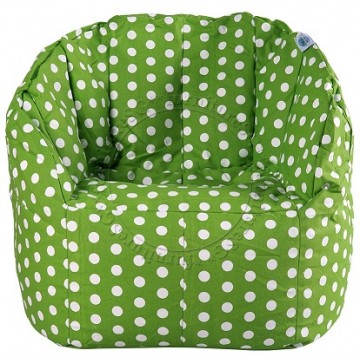 Chilla Fabric Bean Bag Chair - Green with Polka Dots