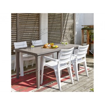 Allibert - Futura Table White + Ibiza Chairs (4pcs)