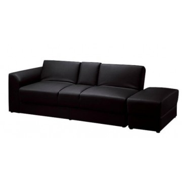 Jacob 3 Seater Faux Leather Storage Sofa (Black)