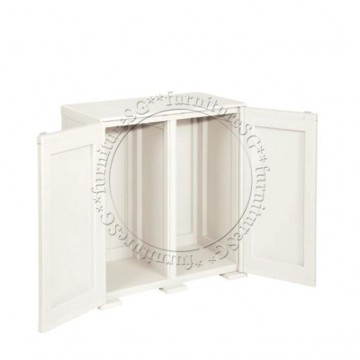 Tontarelli - Simplex Low Cabinet - 2 High Compartments Cream